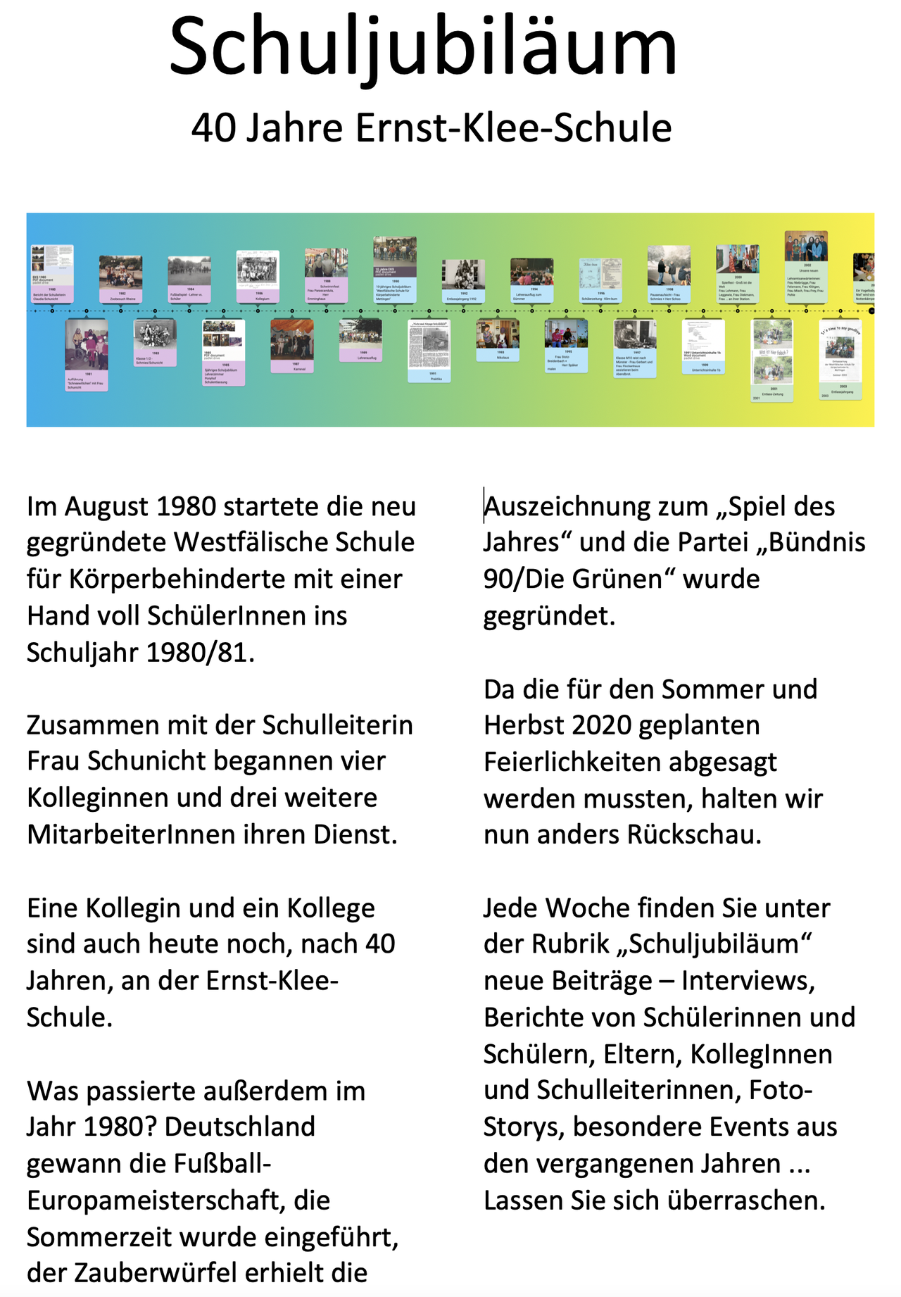 Schuljubiläum 40
