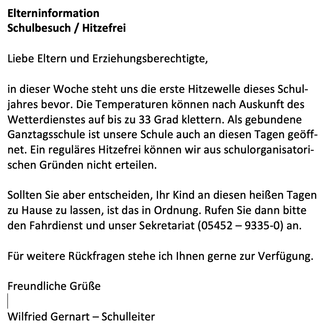 Hitzefrei
